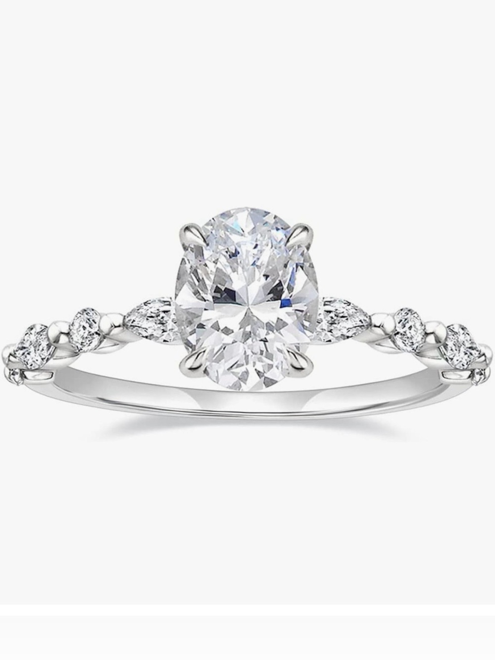 Silver-Tone Sparkling Solitaire Ring with Clear Stones
